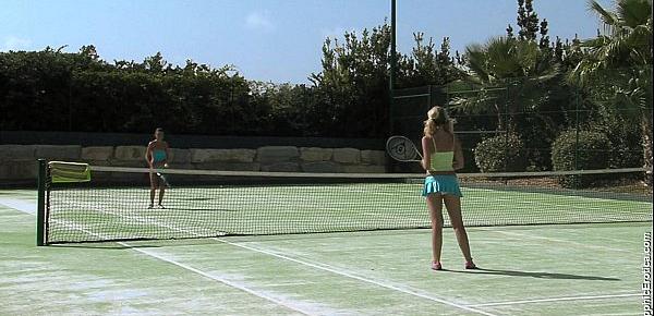  Lesbians Aneta and Debby have hot sex on the tennis court by Sapphic Erotica